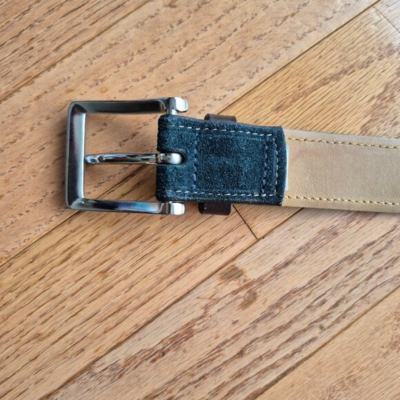 Johnston & Murphy Black Leather Suede Dress Belt Men's Size 36 - Picture 7 of 13